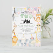 Invitation Deux animaux sauvages Safari Boy 2e fête d'anniver (Debout devant)