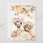 Invitation DEUX animaux sauvages Safari Girl 2e anniversaire (Dos)