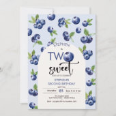 Invitation Deux anniversaire de enfant de bleuets doux (Devant)