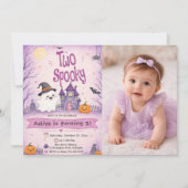 Invitation Deux anniversaire effrayant d'Halloween (Devant)