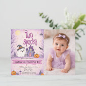 Invitation Deux anniversaire effrayant d'Halloween (Debout devant)