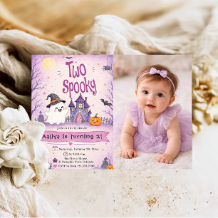 Invitation Deux anniversaire effrayant d'Halloween