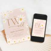 Invitation DEUX Anniversaire Fleur de Pissenlit Floral 2 ans