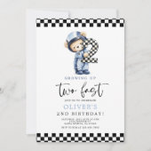 Invitation Deux Anniversaire Garçon Rapide (Devant)