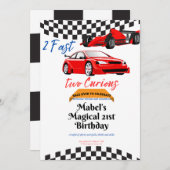 Invitation Deux Anniversaire Rapide 2 Rapide Deux Curieux Rou (Devant / Derrière)