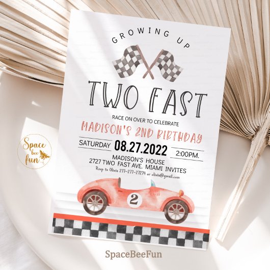 Invitation Deux Anniversaire Rapide Course d'Invitation Voitu