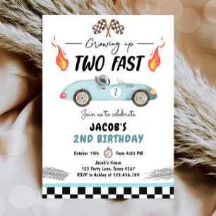 Invitation Deux Anniversaire Rapide Voiture de fête 2e Annive
