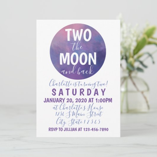 Invitation Deux ans de lune (Debout devant)