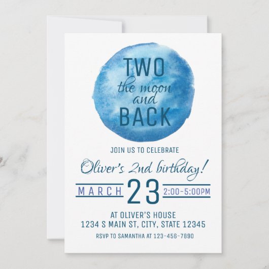 Invitation Deux ans de lune (Devant)