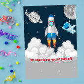 Invitation Deux ans pour le garçon de la lune Espace Fusée 2e