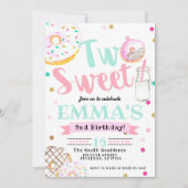 Invitation Deux Aquarelle Douce Donut 2e Anniversaire (Devant)