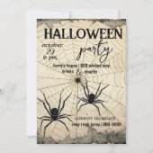 Invitation Deux araignées noires sur le Web araignée | Antiqu (Devant)