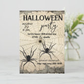 Invitation Deux araignées noires sur le Web araignée | Antiqu (Debout devant)