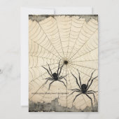 Invitation Deux araignées noires sur le Web araignée | Antiqu (Dos)