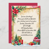 Invitation Deux arbres de Noël (Devant / Derrière)