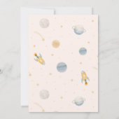 Invitation Deux au garçon de la lune Fusée spatiale 2e annive (Dos)