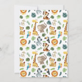 Invitation Deux au Zoo Animal Safari fête d'anniversaire (Dos)