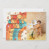 Invitation Deux Babe Retro Super Rainbow 2e anniversaire Phot (Devant)