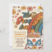 Invitation Deux Babe Retro Super Rainbow 2e fête d'anniversai (Devant)