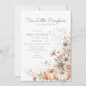 Invitation Deux Baby showers Citrouille (Devant)