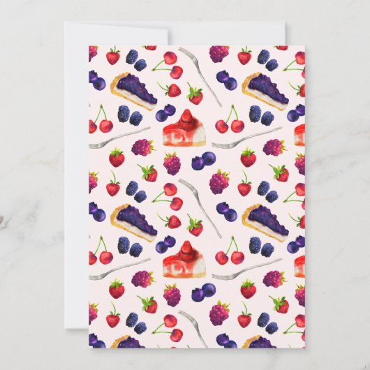 Invitation Deux baies et gâteaux sucrés Anniversaire (Dos)