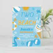Invitation Deux Beach Party 2e anniversaire garçon été (Debout devant)