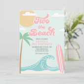 Invitation Deux Beach PINK Surf Beach 2e anniversaire (Debout devant)