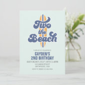 Invitation Deux Beach Surfboard Beach 2e anniversaire (Debout devant)