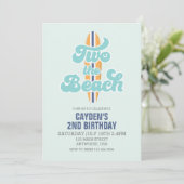 Invitation Deux Beach Surfboard Beach 2e anniversaire (Debout devant)