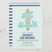 Invitation Deux Beach Surfboard Beach 2e anniversaire (Devant / Derrière)