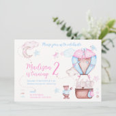 Invitation Deux Beaux Animaux Balloon Anniversaire (Debout devant)