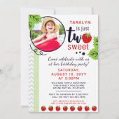 Invitation DEUX Bébé de fraise sucrée 2e anniversaire (Devant)