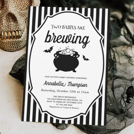 Invitation Deux bébés brassent jumeaux Baby shower d'Hallowee