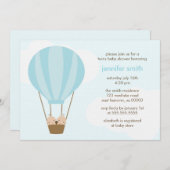 Invitation Deux bébés garçons dans un ballon (Devant / Derrière)