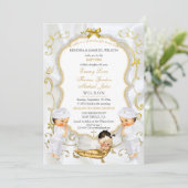 Invitation Deux bébés garçons et fille Baptême Christening Go (Debout devant)