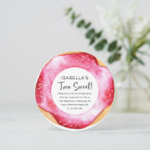 Invitation Deux beignets roses douces 2e fête d'anniversaire (Debout devant)