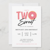 Invitation Deux beignets roses douces 2e fête d'anniversaire (Devant)