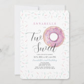 Invitation Deux beignets roses douces fille 2e anniversaire (Devant)