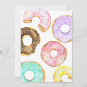 Invitation Deux beignets sucrés 2e anniversaire fille aquarel (Dos)