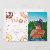 Invitation Deux beignets sucrés 2e fête d'anniversaire (Devant)