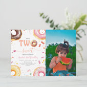 Invitation Deux beignets sucrés 2e fête d'anniversaire (Debout devant)