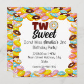 Invitation Deux beignets sucrés 2e thème Fête d'anniversaire  (Devant / Derrière)