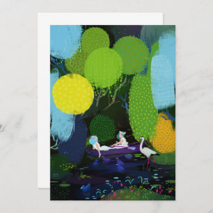 Invitation Deux belles dames dans un bateau