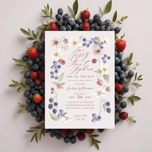Invitation Deux Berry Sweet Babies Berries & Fleurs Douche