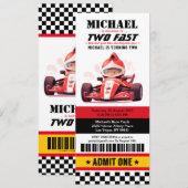 Invitation Deux billets de course de voiture rapide pour un d (Devant / Derrière)