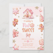 Invitation Deux biscuits de Noël doux fille 2e anniversaire (Devant)