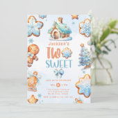 Invitation Deux biscuits de Noël doux garçon 2e anniversaire (Debout devant)