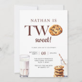 Invitation Deux biscuits et lait sucrés 2e anniversaire (Devant)