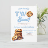 Invitation Deux biscuits sucrés et du lait 2e anniversaire (Debout devant)