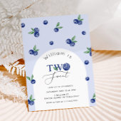 Invitation Deux blueberry doux garçon 2e anniversaire
